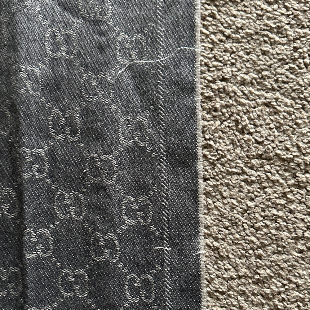 Gucci Charcoal Monogrammed Scarf - Picture 7 of 8